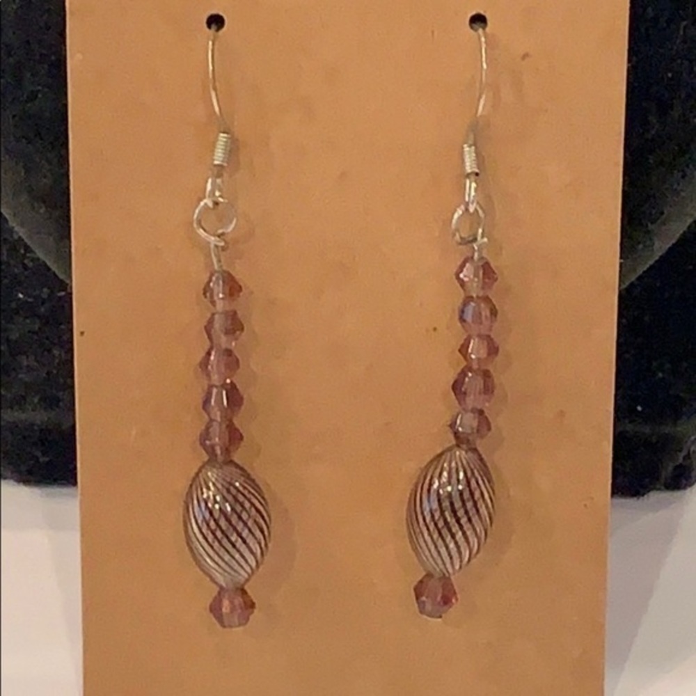 π5/25 glass art bead drop dangle earrings